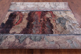 Abstract Modern Handmade Wool & Silk Rug - 7' 10" X 9' 10" - Golden Nile