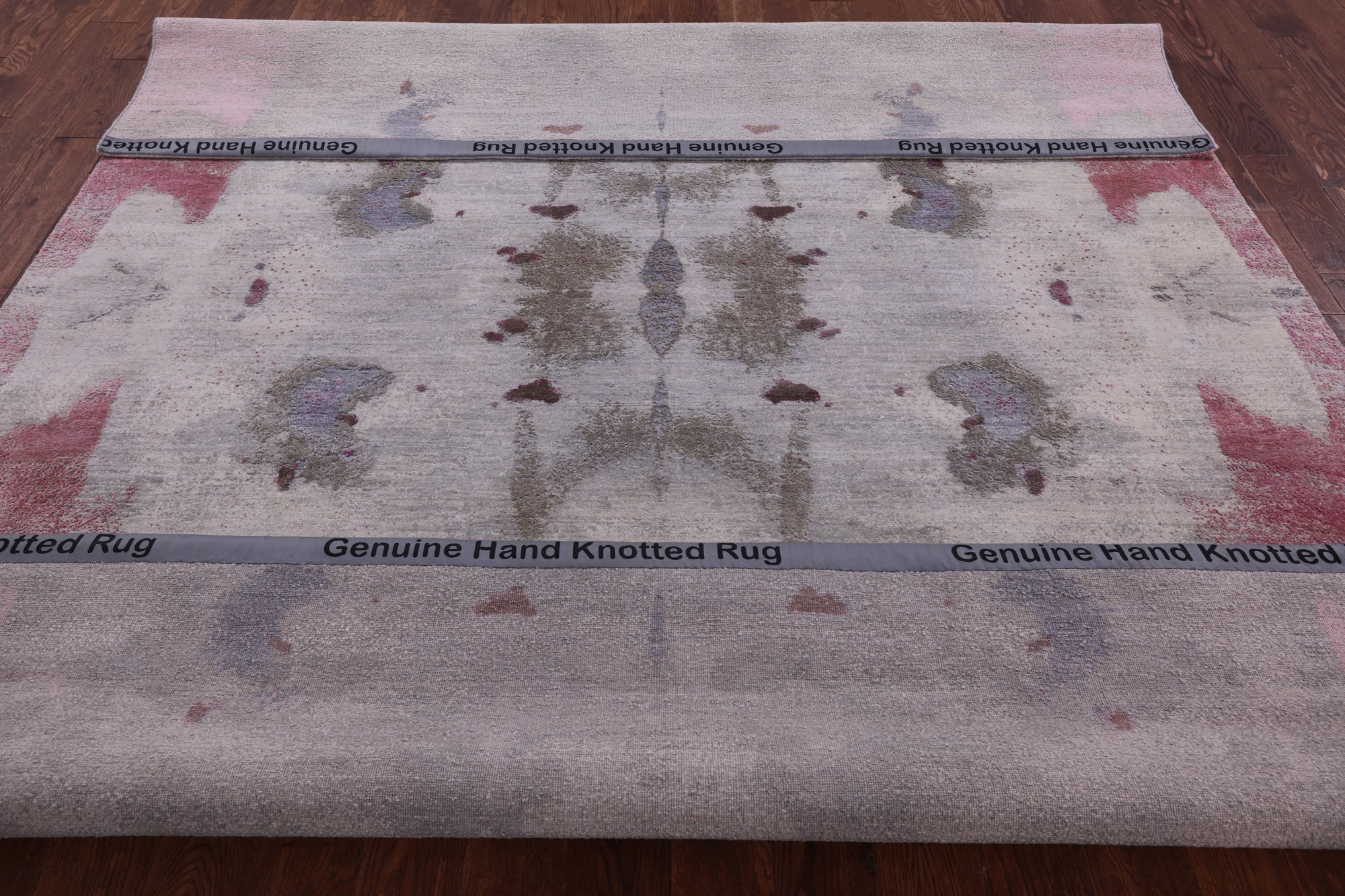 Abstract Modern Hand Knotted Wool & Silk Rug - 8' 1" X 10' 3" - Golden Nile