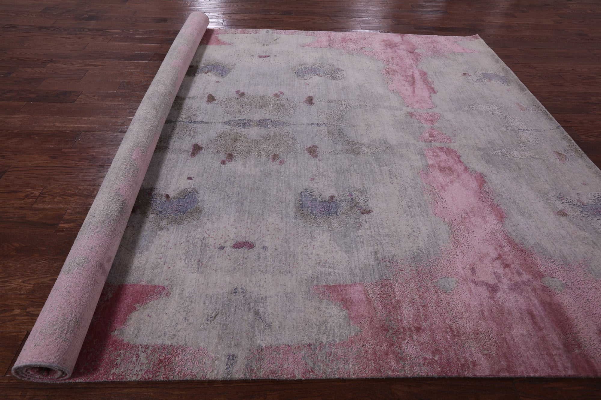 Abstract Modern Hand Knotted Wool & Silk Rug - 8' 1" X 10' 3" - Golden Nile
