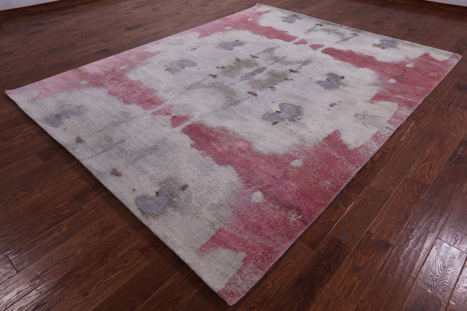 Abstract Modern Hand Knotted Wool & Silk Rug - 8' 1" X 10' 3" - Golden Nile