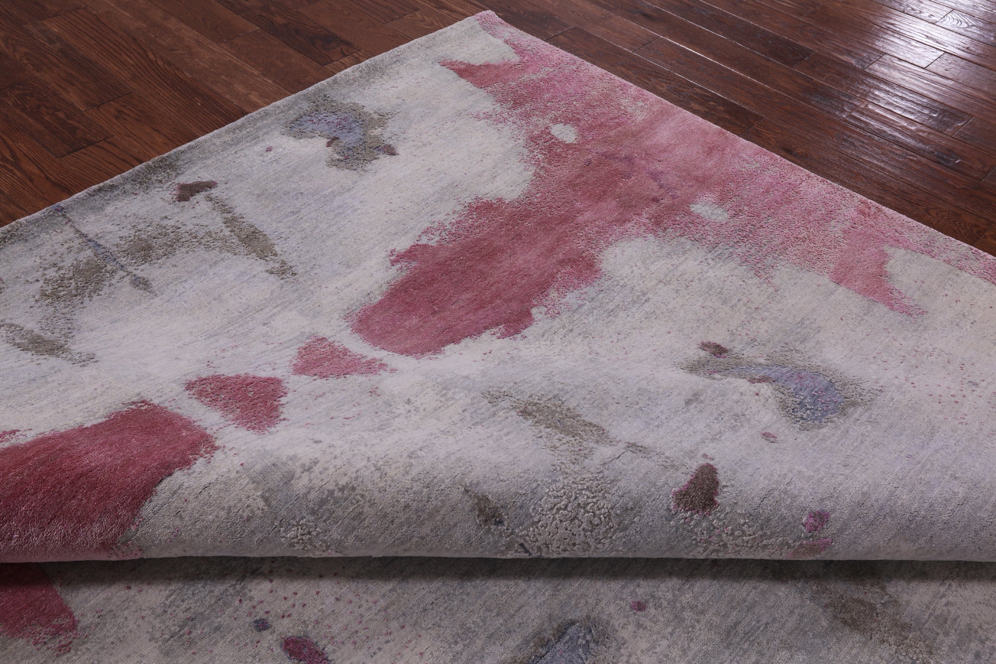 Abstract Modern Hand Knotted Wool & Silk Rug - 8' 1" X 10' 3" - Golden Nile