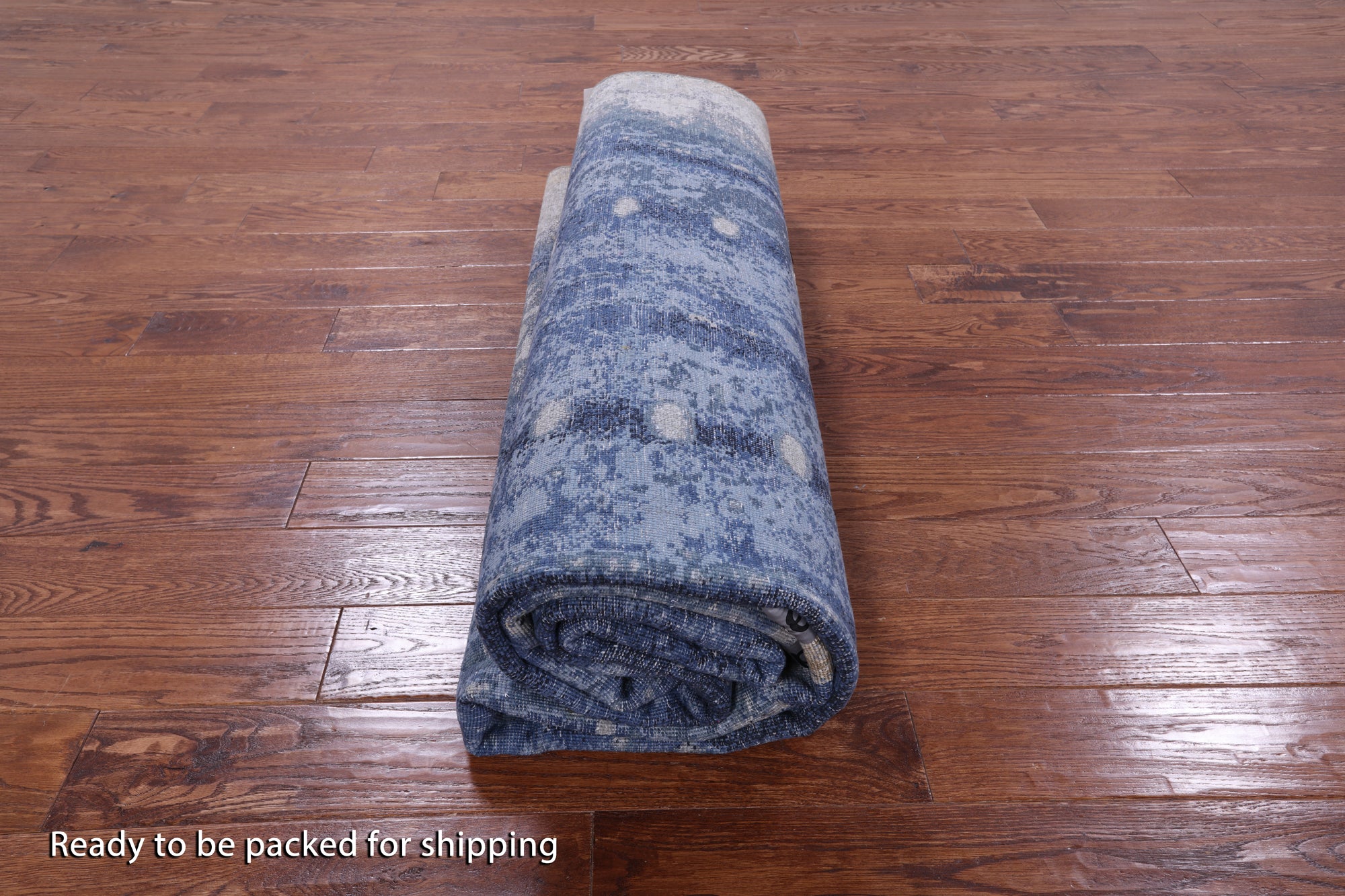 Abstract Modern Hand Knotted Wool & Silk Rug - 7' 10" X 10' 1" - Golden Nile