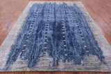 Abstract Modern Hand Knotted Wool & Silk Rug - 7' 10" X 10' 1" - Golden Nile