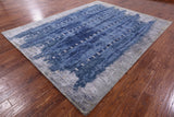 Abstract Modern Hand Knotted Wool & Silk Rug - 7' 10" X 10' 1" - Golden Nile