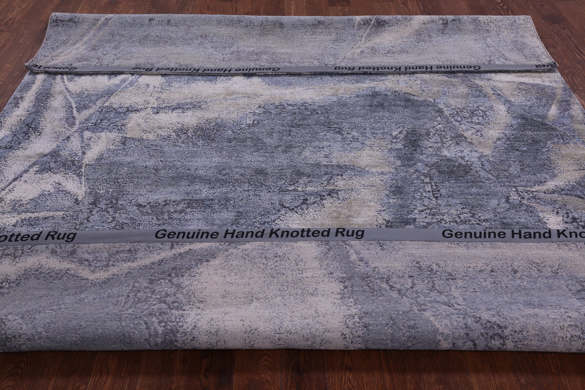 Abstract Contemporary Hand Knotted Wool & Silk Rug - 8' 1" X 9' 11" - Golden Nile