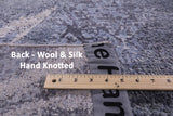 Abstract Contemporary Hand Knotted Wool & Silk Rug - 8' 1" X 9' 11" - Golden Nile