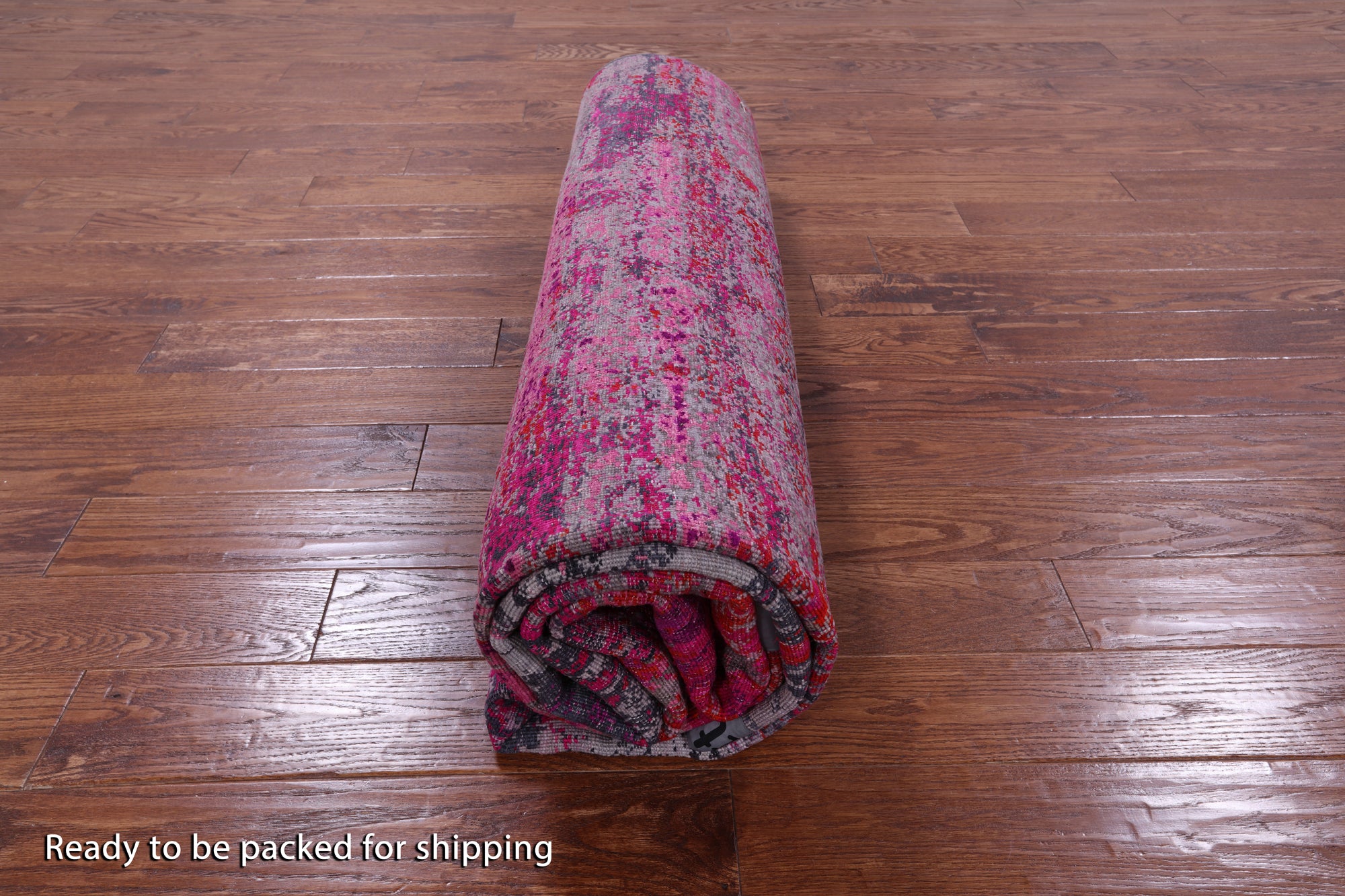 Abstract Modern Hand Knotted Wool & Silk Rug - 7' 11" X 9' 10" - Golden Nile