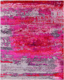 Abstract Modern Hand Knotted Wool & Silk Rug - 7' 11" X 9' 10" - Golden Nile