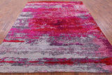 Abstract Modern Hand Knotted Wool & Silk Rug - 7' 11" X 9' 10" - Golden Nile