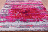 Abstract Modern Hand Knotted Wool & Silk Rug - 7' 11" X 9' 10" - Golden Nile