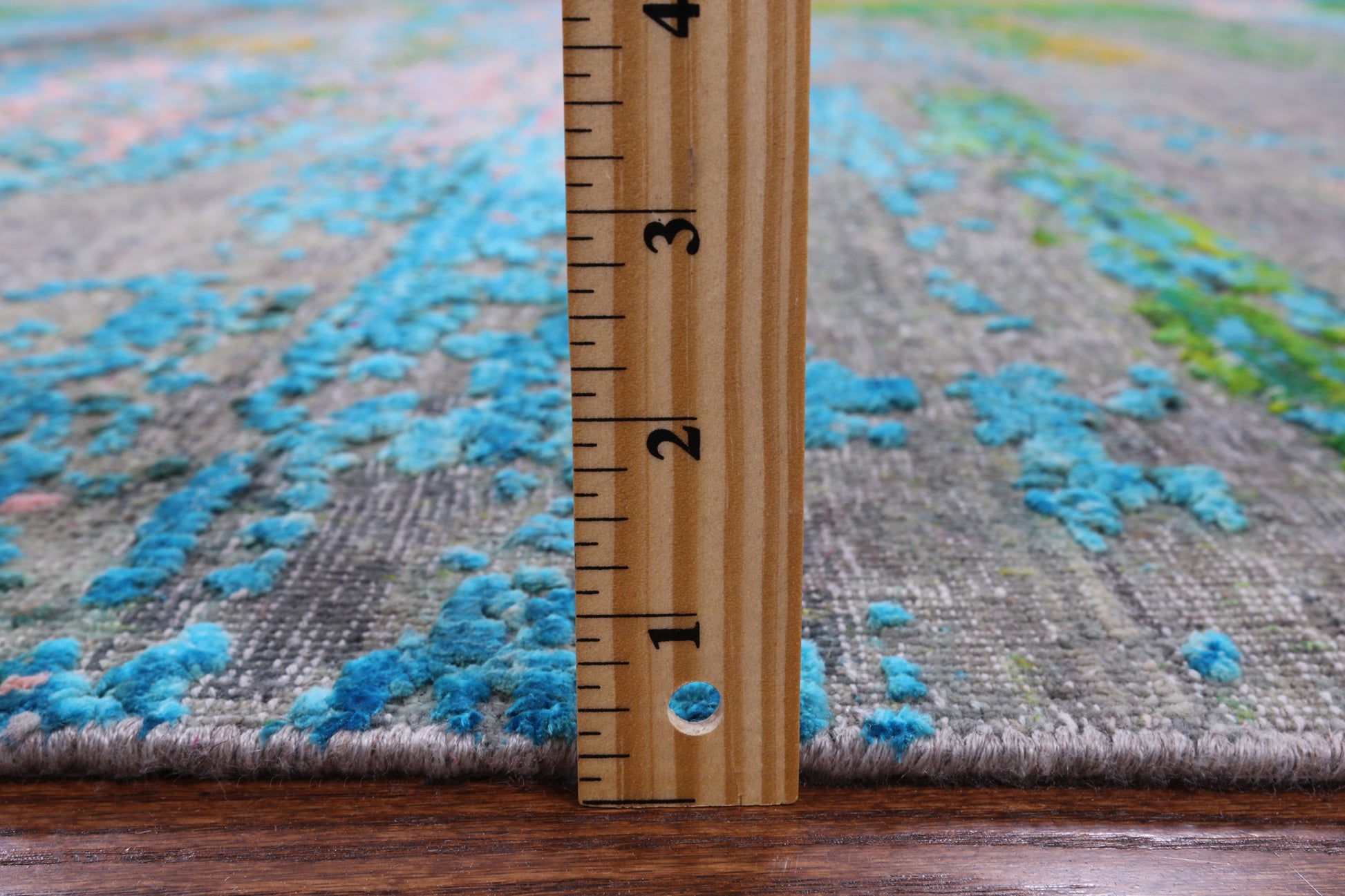 Abstract Modern Hand Knotted Wool & Silk Rug - 8' 0" X 10' 0" - Golden Nile