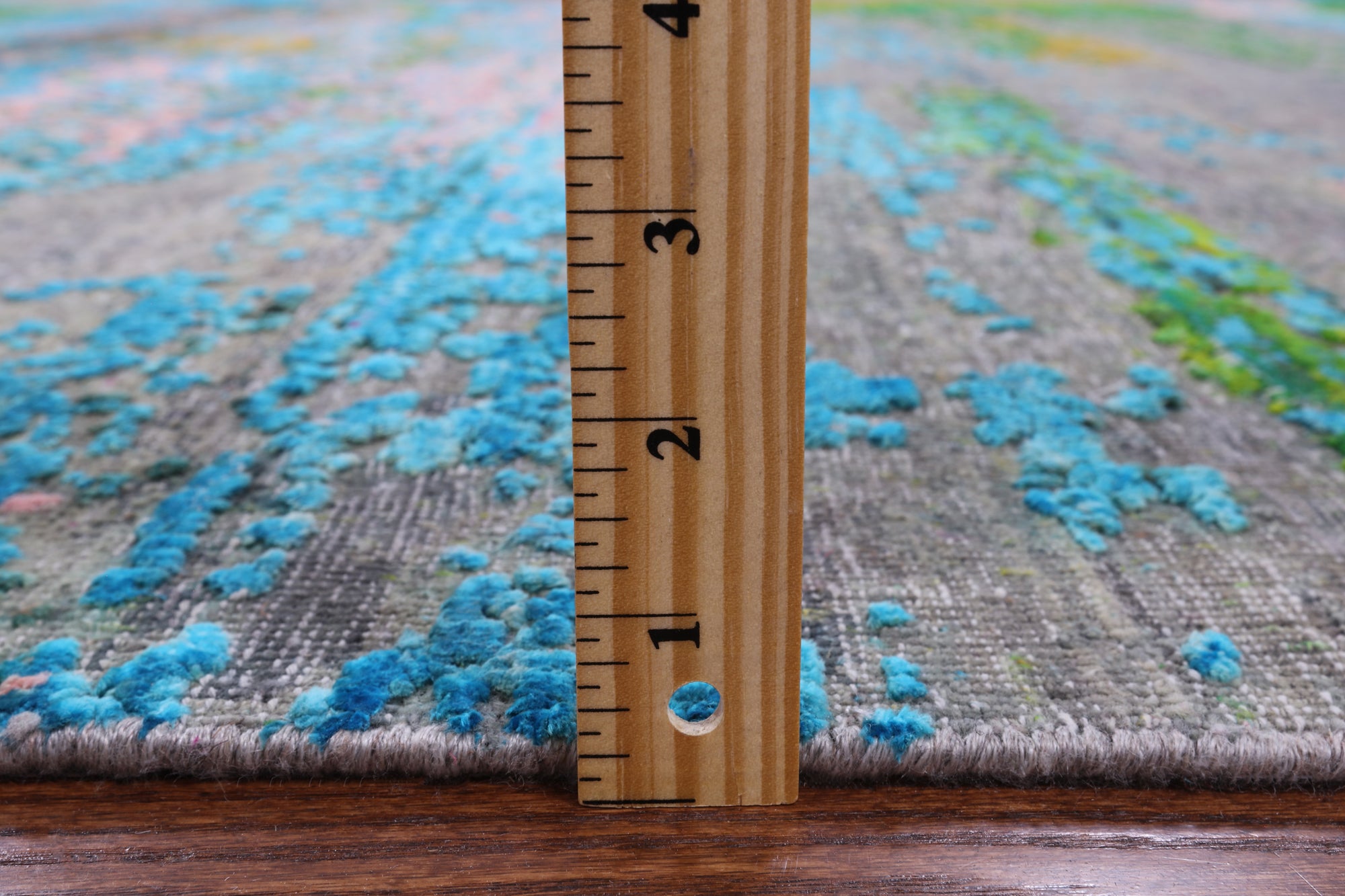 Abstract Modern Hand Knotted Wool & Silk Rug - 8' 0" X 10' 0" - Golden Nile
