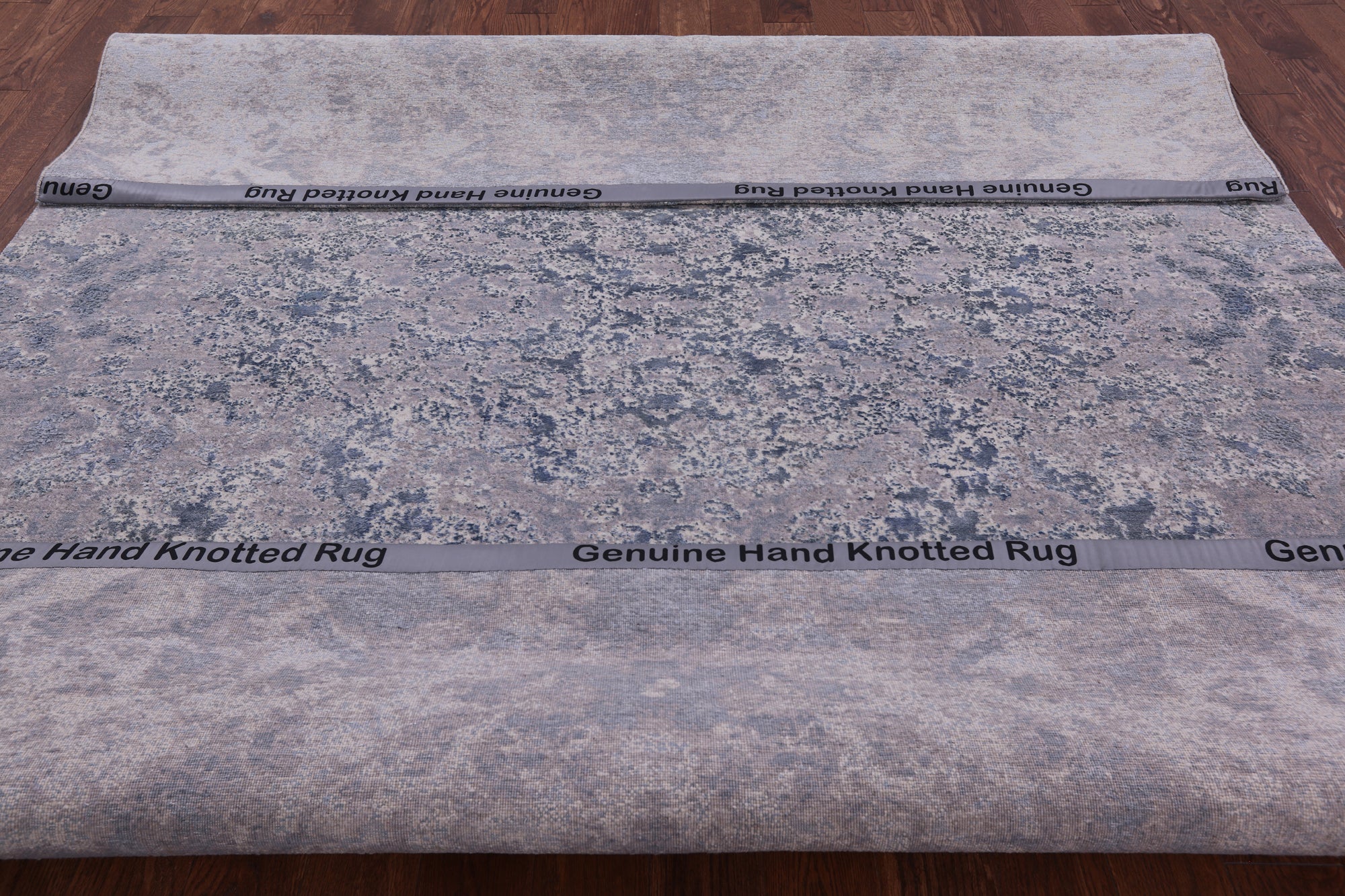 Abstract Modern Hand Knotted Wool & Silk Rug - 7' 11" X 10' 1" - Golden Nile