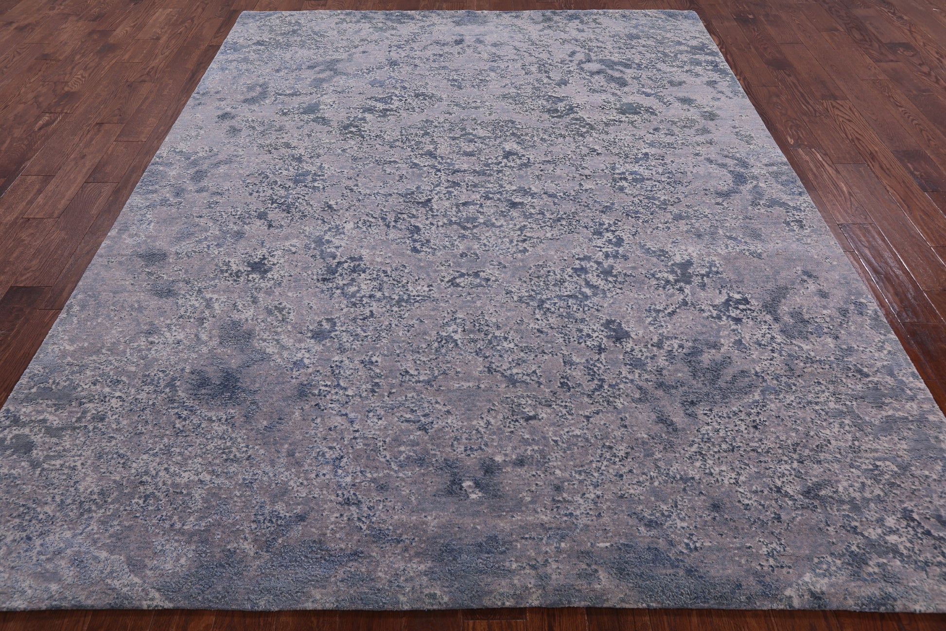 Abstract Modern Hand Knotted Wool & Silk Rug - 7' 11" X 10' 1" - Golden Nile
