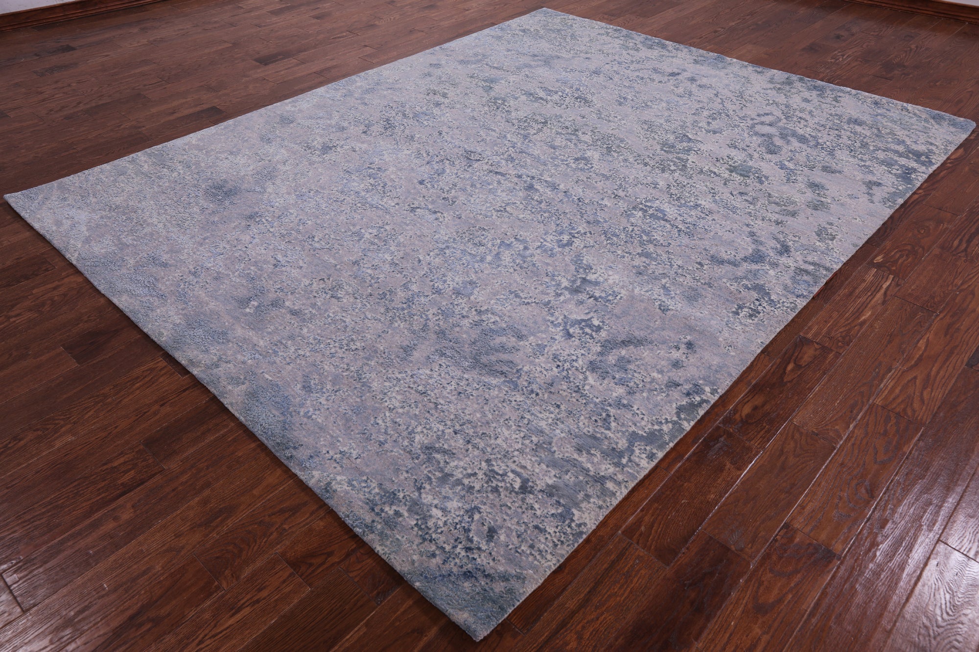 Abstract Modern Hand Knotted Wool & Silk Rug - 7' 11" X 10' 1" - Golden Nile