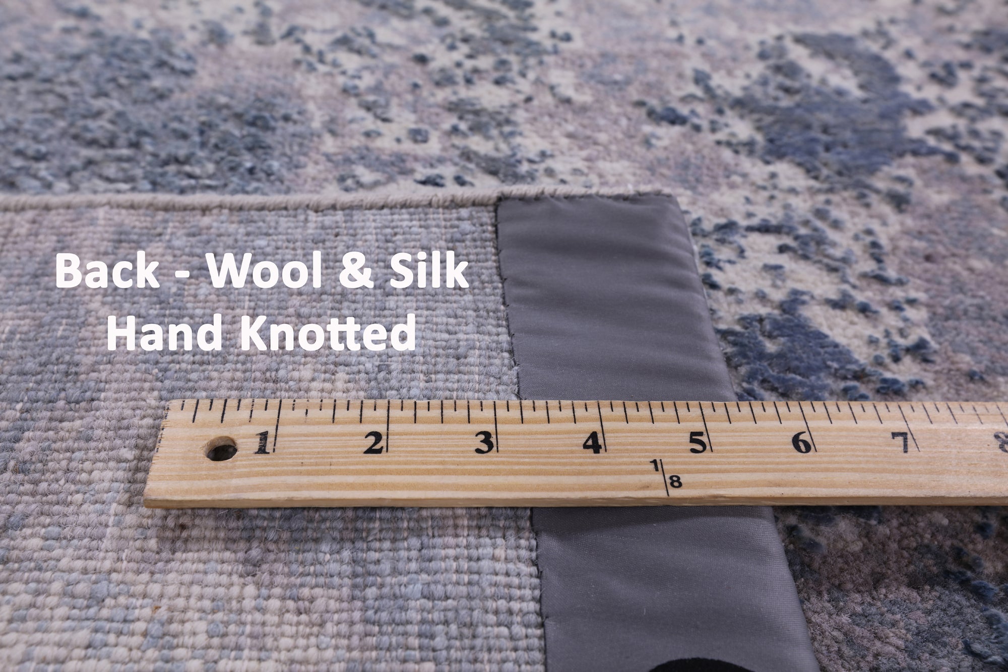 Abstract Modern Hand Knotted Wool & Silk Rug - 7' 11" X 10' 1" - Golden Nile