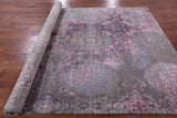 Abstract Modern Hand Knotted Wool & Silk Rug - 6' 6" X 9' 11" - Golden Nile