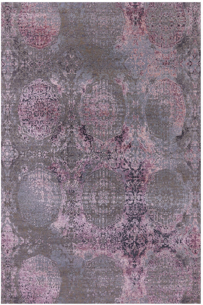 Abstract Modern Hand Knotted Wool & Silk Rug - 6' 6" X 9' 11" - Golden Nile