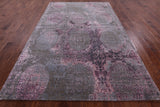 Abstract Modern Hand Knotted Wool & Silk Rug - 6' 6" X 9' 11" - Golden Nile