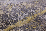 Abstract Modern Hand Knotted Wool & Silk Runner Rug - 4' 0" X 12' 0" - Golden Nile