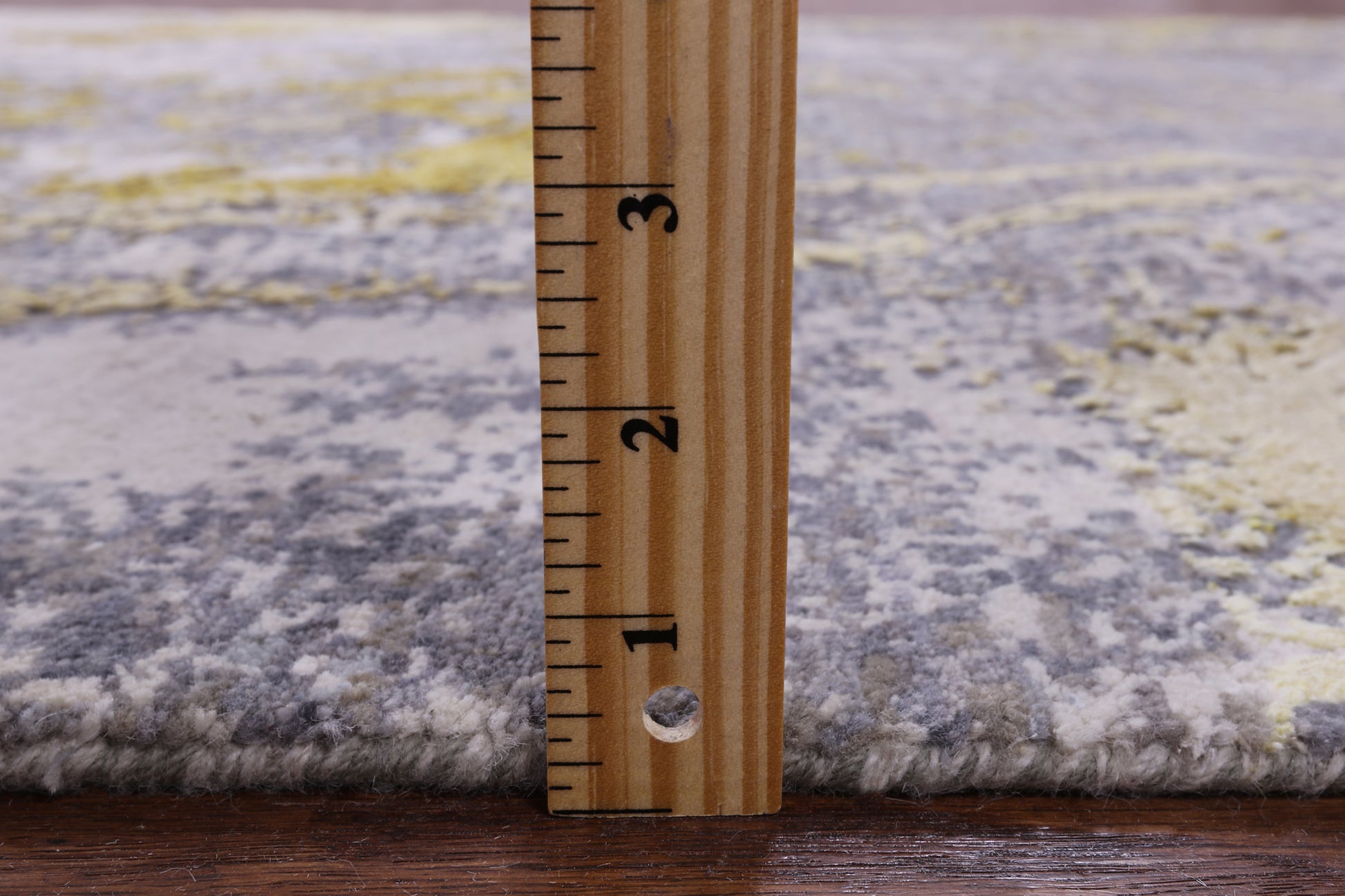 Abstract Modern Hand Knotted Wool & Silk Runner Rug - 4' 0" X 12' 0" - Golden Nile
