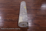 Abstract Modern Hand Knotted Wool & Silk Runner Rug - 4' 0" X 12' 0" - Golden Nile