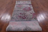 Abstract Contemporary Hand Knotted Wool & Silk Runner Rug - 3' 11" X 12' 1" - Golden Nile