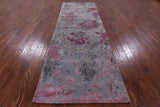 Abstract Contemporary Hand Knotted Wool & Silk Runner Rug - 3' 11" X 12' 1" - Golden Nile
