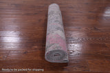 Abstract Contemporary Hand Knotted Wool & Silk Runner Rug - 3' 11" X 12' 1" - Golden Nile