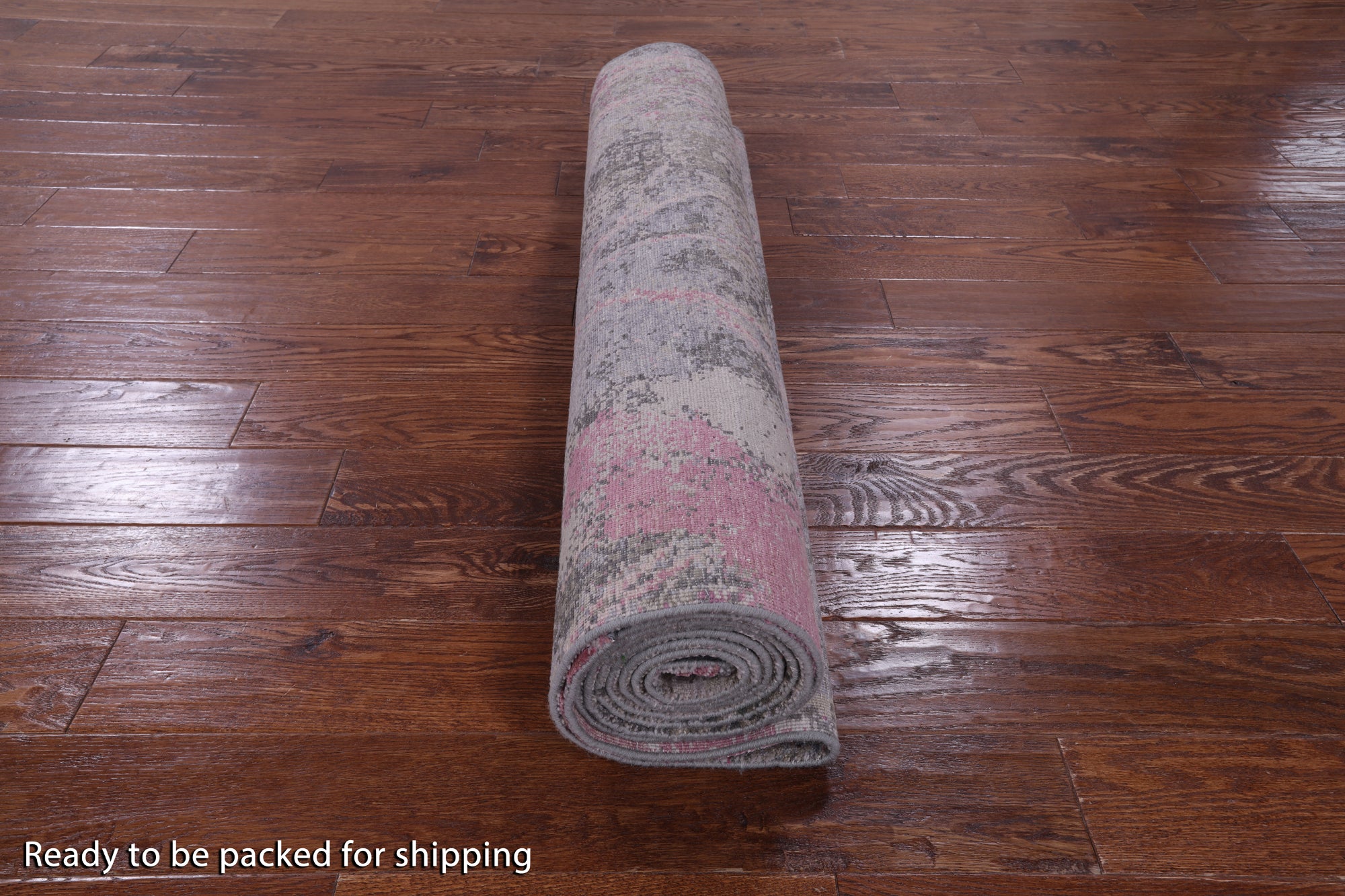 Abstract Contemporary Hand Knotted Wool & Silk Runner Rug - 3' 11" X 12' 1" - Golden Nile