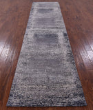 Abstract Contemporary Handmade Wool & Silk Runner Rug - 3' 1" X 12' 5" - Golden Nile