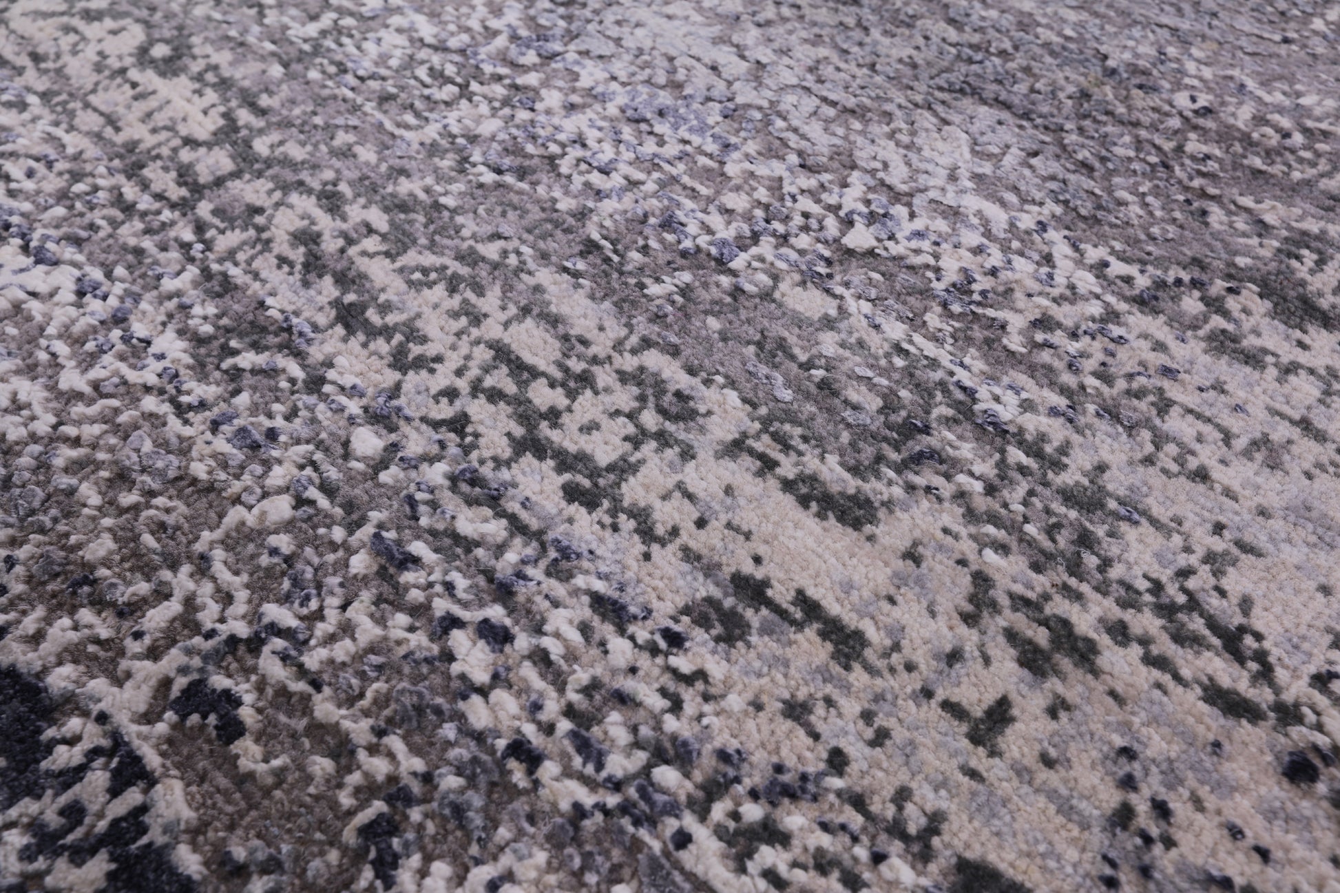 Abstract Contemporary Handmade Wool & Silk Runner Rug - 3' 1" X 12' 5" - Golden Nile