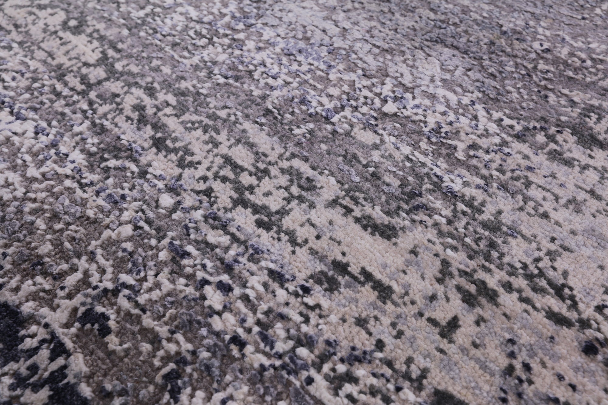 Abstract Contemporary Handmade Wool & Silk Runner Rug - 3' 1" X 12' 5" - Golden Nile