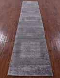 Abstract Contemporary Handmade Wool & Silk Runner Rug - 2' 4" X 12' 1" - Golden Nile