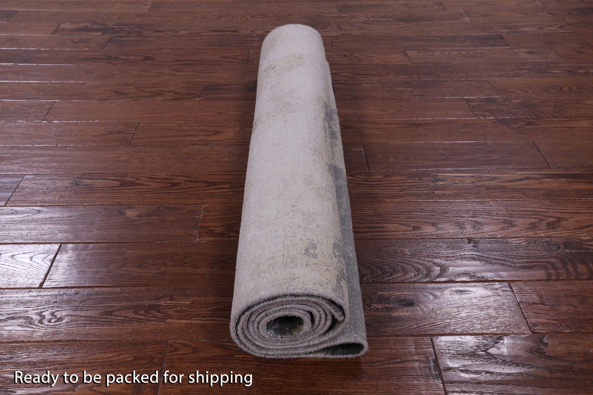 Abstract Modern Hand Knotted Wool & Silk Rug - 3' 7" X 7' 7" - Golden Nile