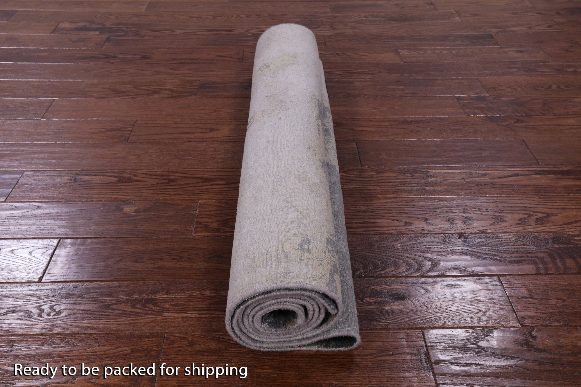 Abstract Modern Hand Knotted Wool & Silk Rug - 3' 7" X 7' 7" - Golden Nile