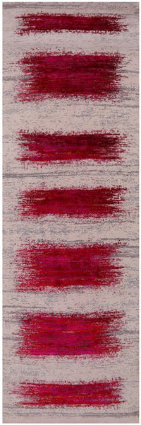Abstract Contemporary Hand Knotted Wool & Silk Runner Rug - 4' 0" X 12' 5" - Golden Nile