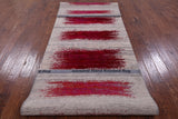 Abstract Contemporary Hand Knotted Wool & Silk Runner Rug - 4' 0" X 12' 5" - Golden Nile