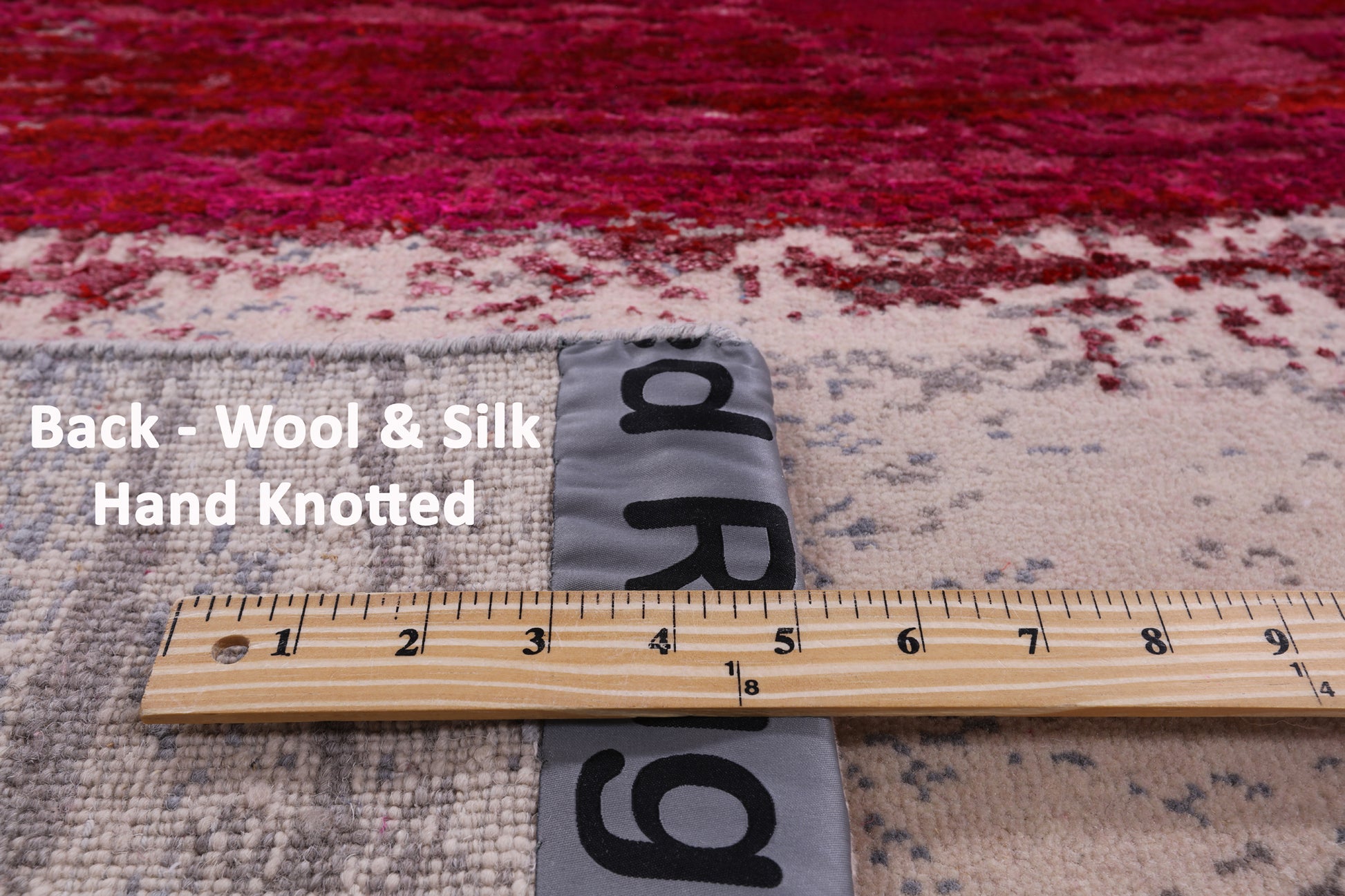 Abstract Contemporary Hand Knotted Wool & Silk Runner Rug - 4' 0" X 12' 5" - Golden Nile