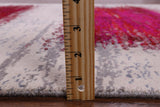 Abstract Contemporary Hand Knotted Wool & Silk Runner Rug - 4' 0" X 12' 5" - Golden Nile