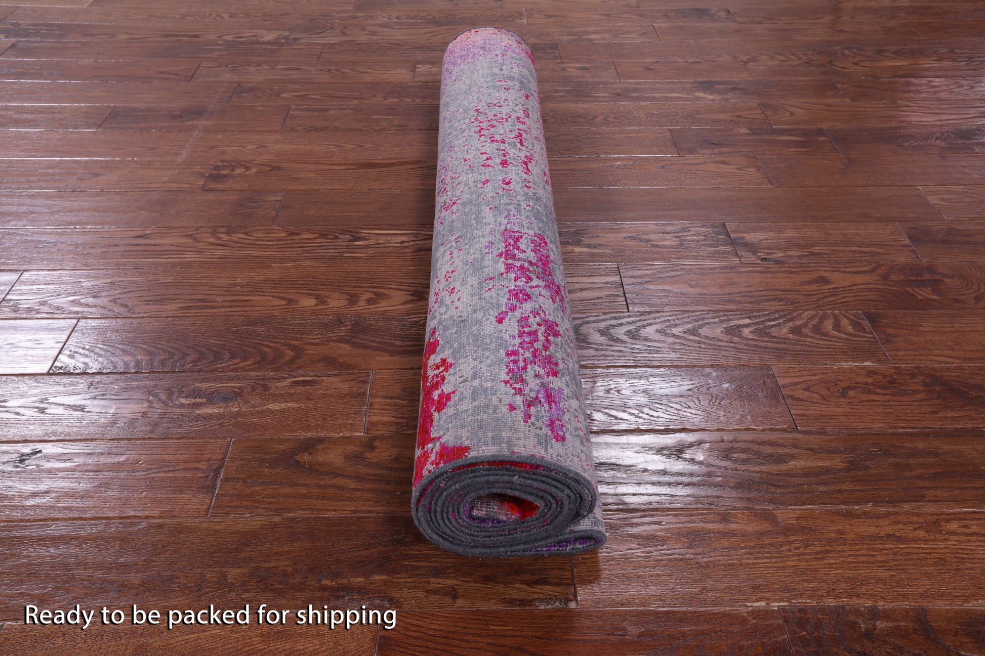 Abstract Modern Hand Knotted Wool & Silk Runner Rug - 4' 0" X 12' 2" - Golden Nile