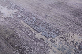 Abstract Modern Hand Knotted Wool & Silk Runner Rug - 3' 11" X 12' 0" - Golden Nile