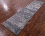Abstract Contemporary Hand Knotted Wool & Silk Runner Rug - 2' 11" X 12' 1" - Golden Nile