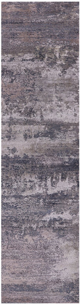Abstract Contemporary Hand Knotted Wool & Silk Runner Rug - 3' 0" X 12' 1" - Golden Nile