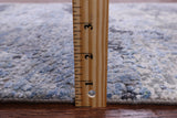 Abstract Contemporary Hand Knotted Wool & Silk Runner Rug - 3' 0" X 12' 3" - Golden Nile