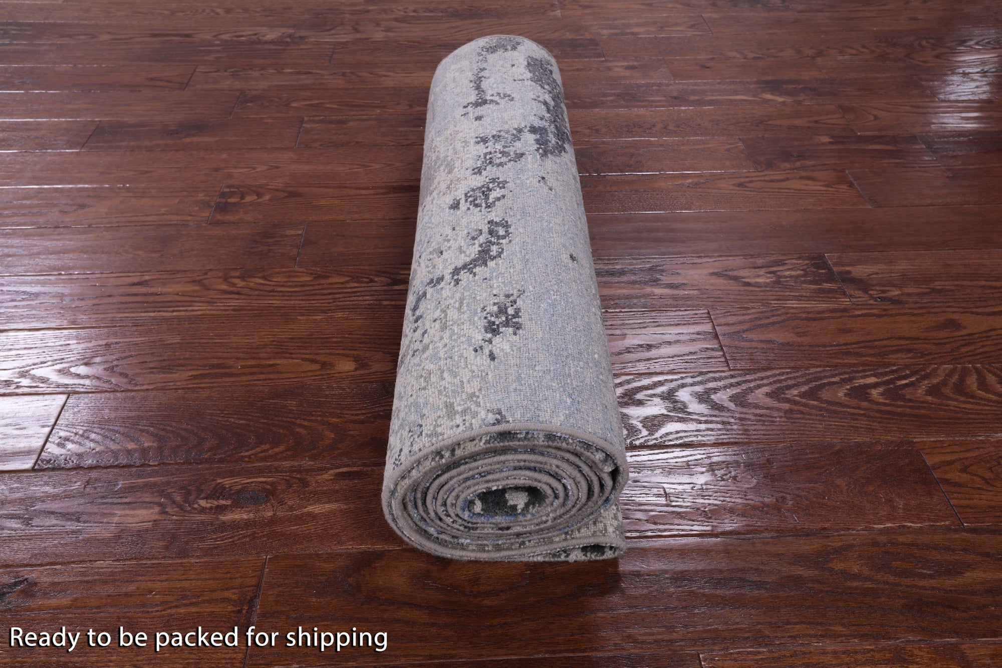 Abstract Contemporary Hand Knotted Wool & Silk Runner Rug - 3' 0" X 12' 3" - Golden Nile
