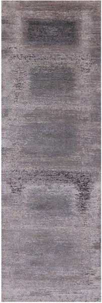 Abstract Modern Handmade Wool & Silk Rug - 3' 11" X 12' 2" - Golden Nile