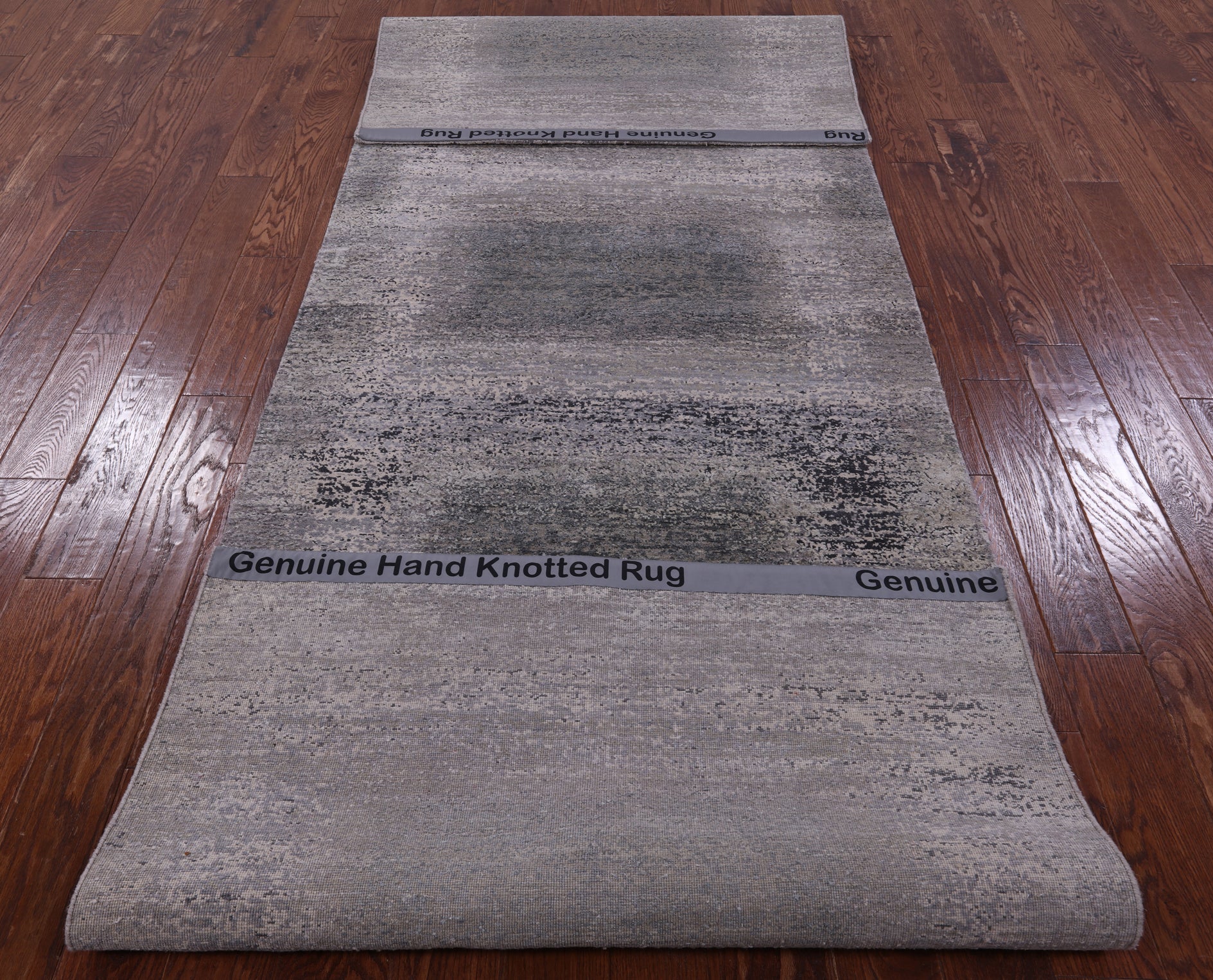 Abstract Modern Handmade Wool & Silk Rug - 3' 11" X 12' 2" - Golden Nile