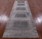 Abstract Modern Handmade Wool & Silk Rug - 3' 11" X 12' 2" - Golden Nile
