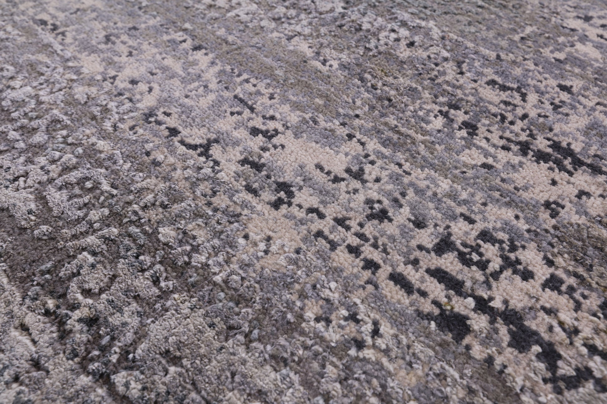 Abstract Modern Handmade Wool & Silk Rug - 3' 11" X 12' 2" - Golden Nile
